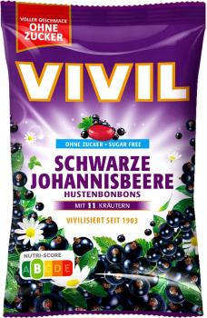 VIVIL - Hustenbonbons Schwarze Johannisbeere ohne Zucker 120g